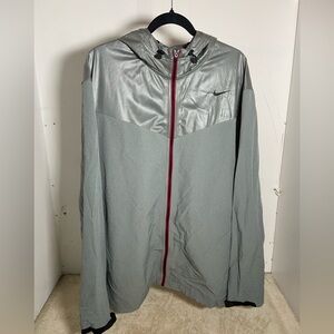 Nike Pro Training Full Zip Hooded Jacket Windbreaker Silver Grey Colorblock XXL
